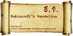 Babincsák Vendelina névjegykártya